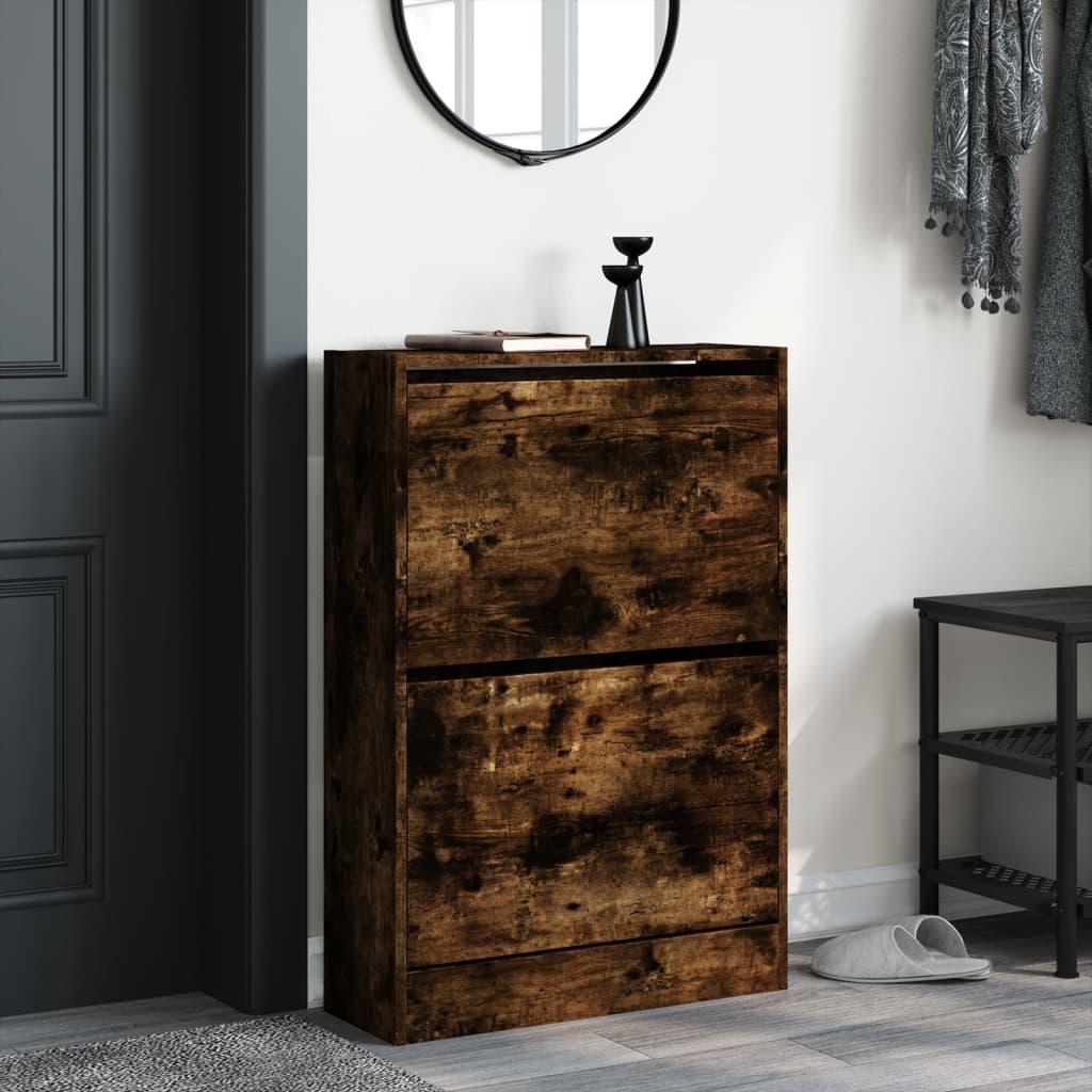 Vidaxx armoire à chaussures 60x21x87,5 cm bois traité, chêne fumé