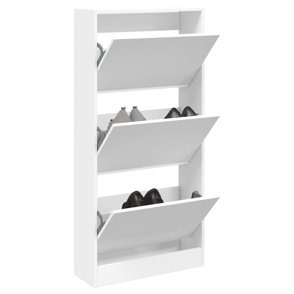 Vidaxx meuble à chaussures 60x21x125,5 cm bois d'ingénierie blanc