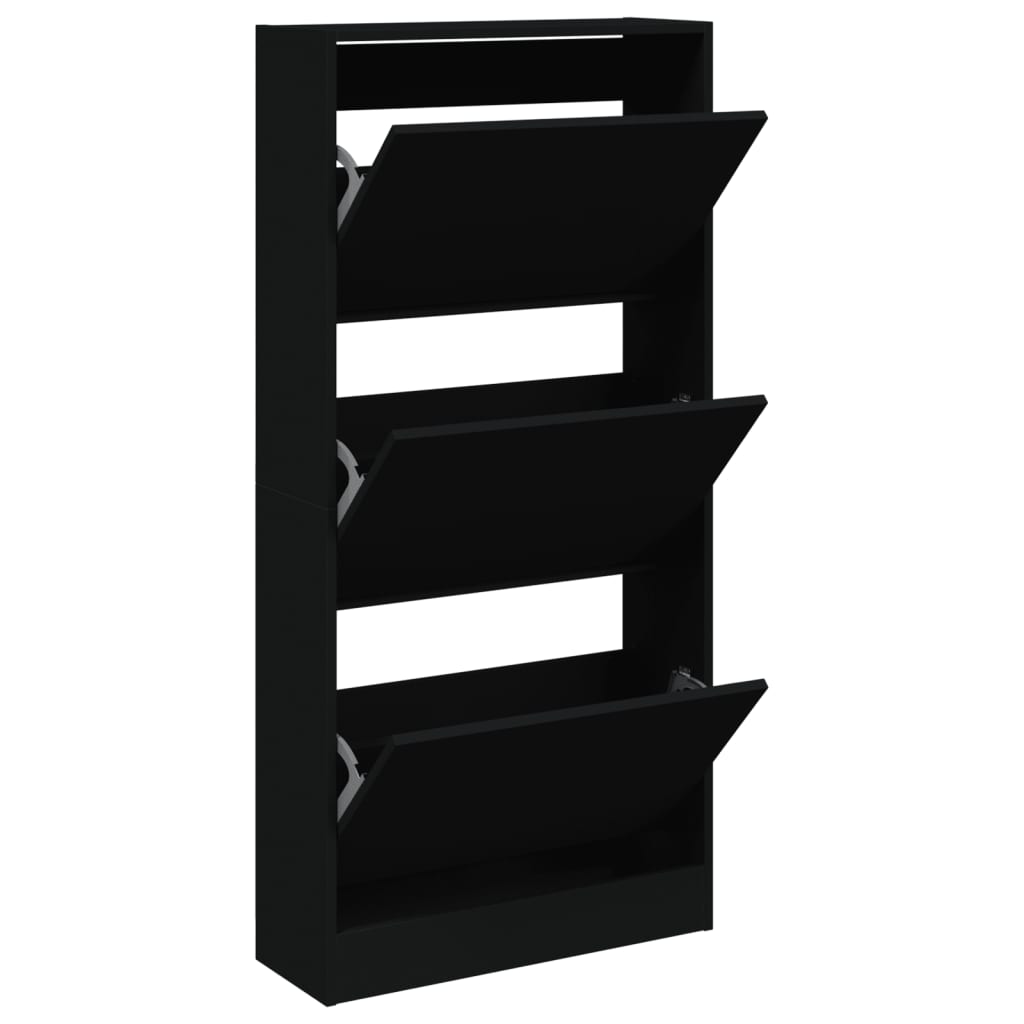 Vidaxx armoire à chaussures 60x21x125,5 cm bois fini noir