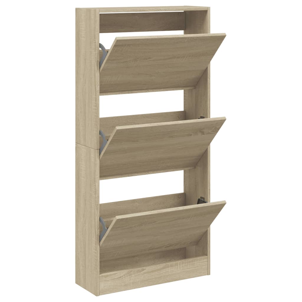 VidaXL armoire à chaussures 60x21x125,5 cm bois d'ingénierie couleur chêne sonoma