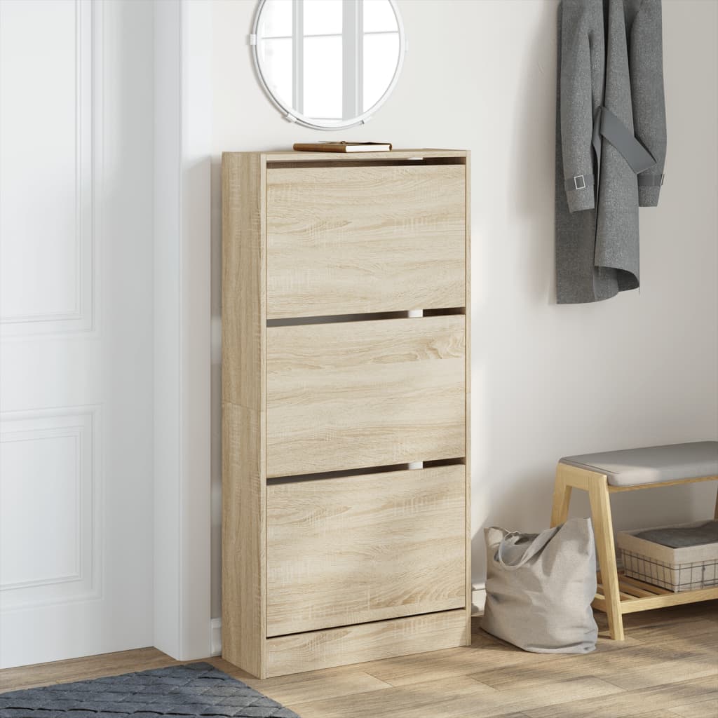 Vidaxl Schong Cabinet 60x21x125,5 cm veraarbechte Holz Sonoma Oakfaarf