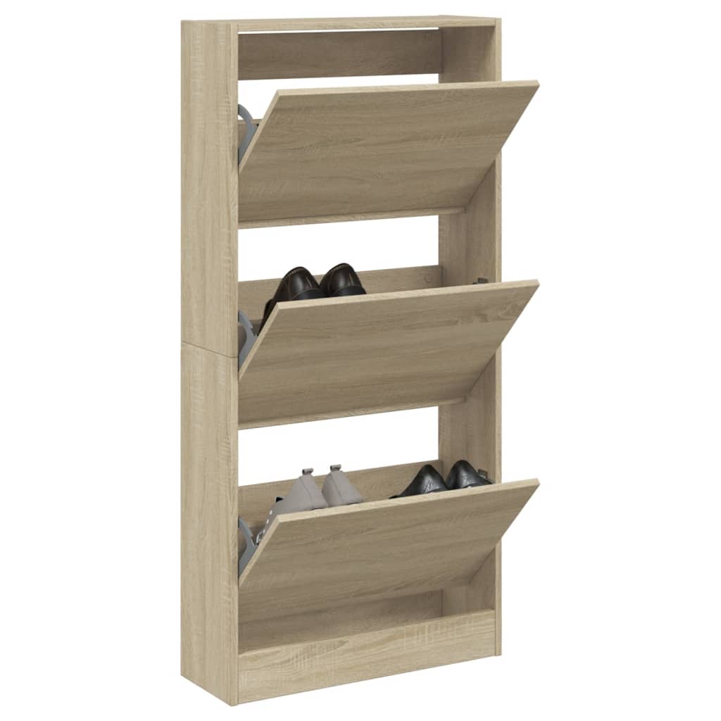 VidaXL armoire à chaussures 60x21x125,5 cm bois d'ingénierie couleur chêne sonoma