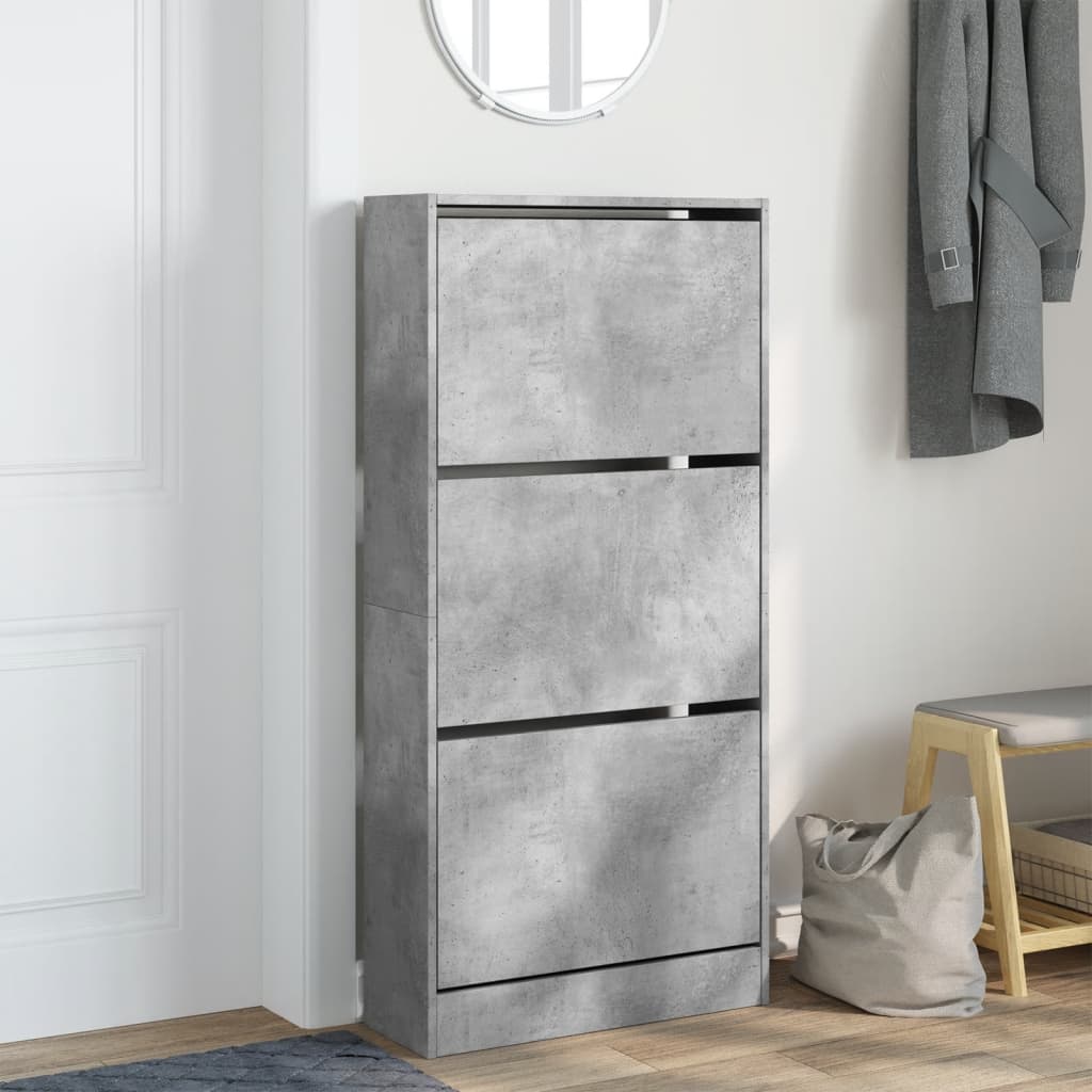 Vidaxx meuble à chaussures 60x21x125,5 cm bois d'ingénierie gris béton