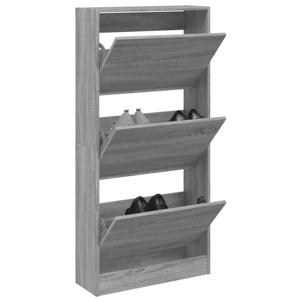 Vidaxx meuble à chaussures 60x21x125,5 cm bois d'ingénierie chêne sonoma gris