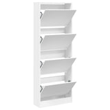 VidaXL Shoe cabinet 60x21x163.5 cm processed wood white