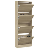 VidaXL shoe cabinet 60x21x163.5 cm processed wood sonoma oak colored