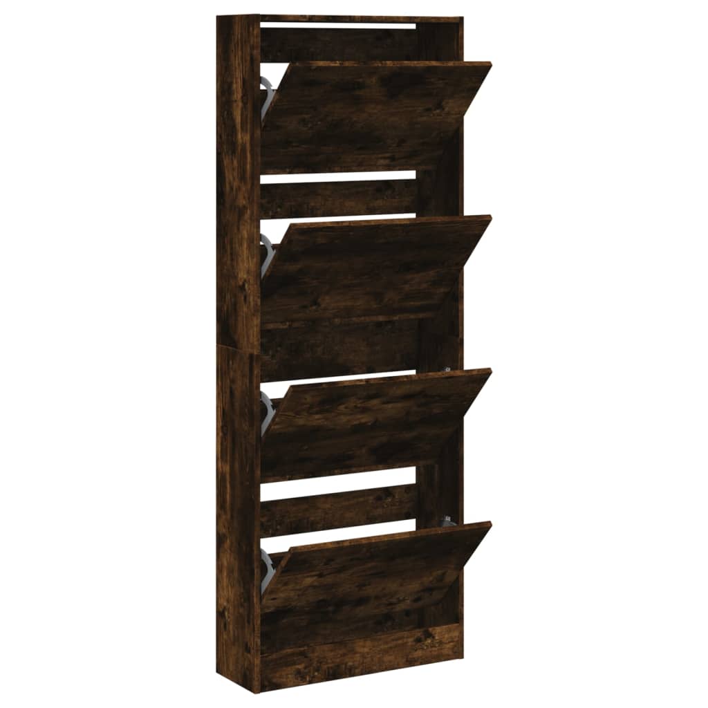 Vidaxx armoire à chaussures 60x21x163,5 cm bois traité, chêne fumé