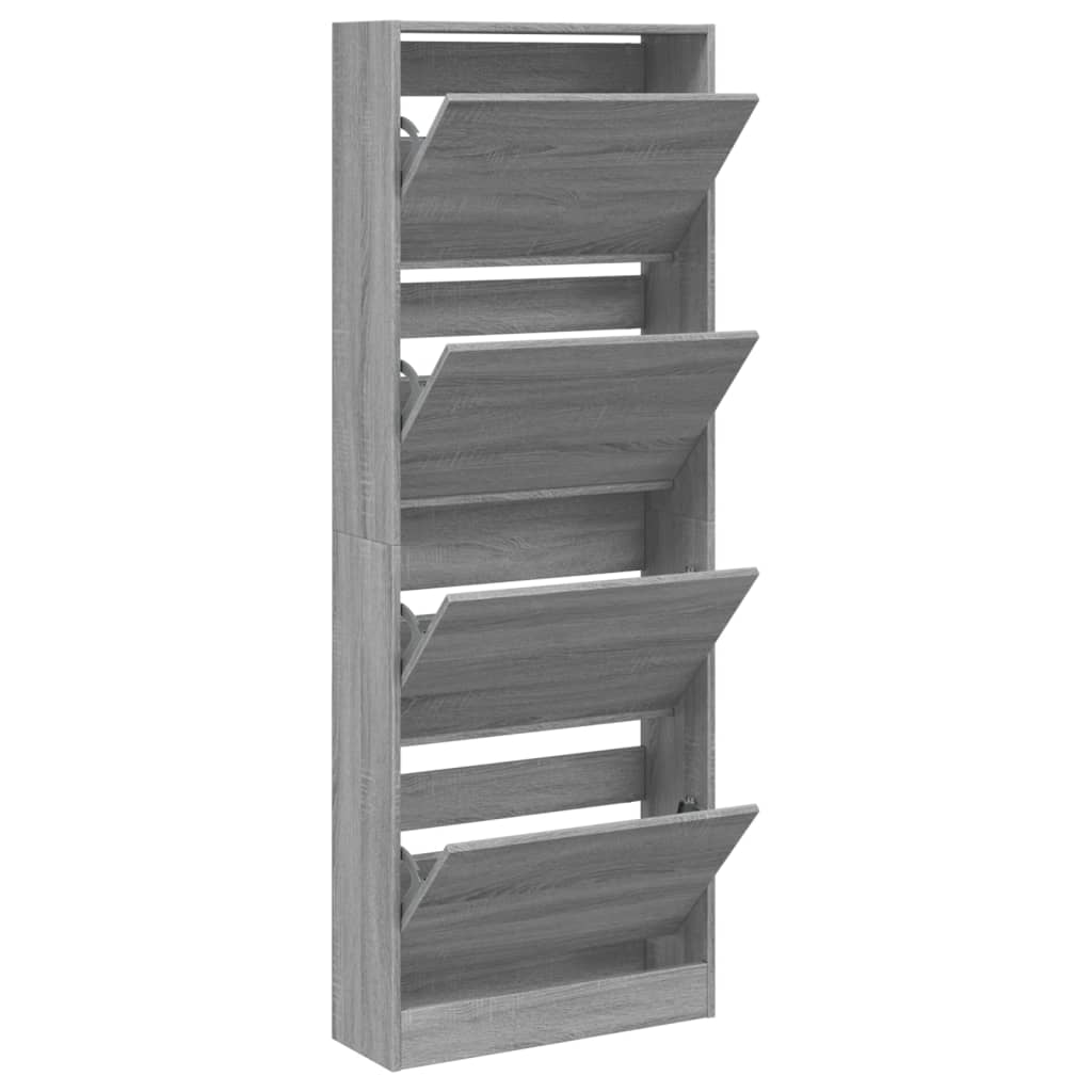 Vidaxl Shoe Cabinet 60x21x163,5 cm Property Wood Grey Sonoma Oak