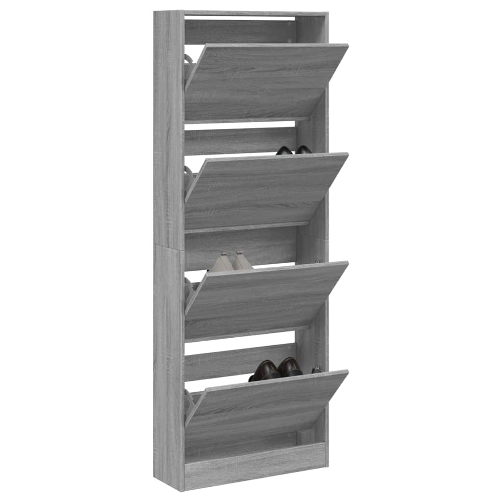 Vidaxl Shoe cabinet 60x21x163.5 cm Properted Wood Gray Sonoma Oak