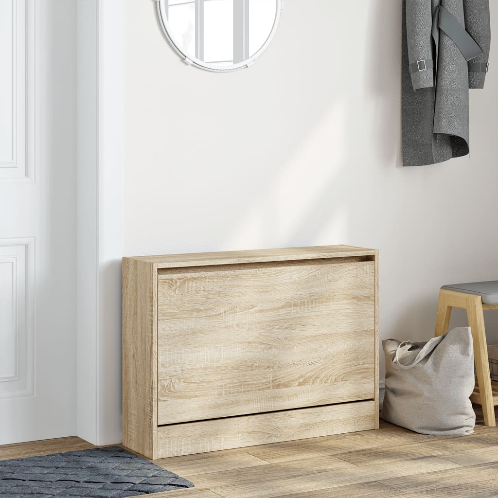 VidaXL armoire à chaussures 80x21x57 cm bois d'ingénierie couleur chêne sonoma