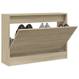 VidaXL armoire à chaussures 80x21x57 cm bois d'ingénierie couleur chêne sonoma