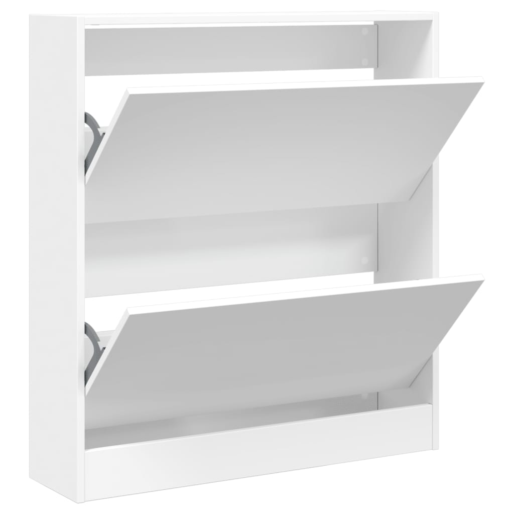 VidaXL Shoe cabinet 80x21x87.5 cm Processed Wood White