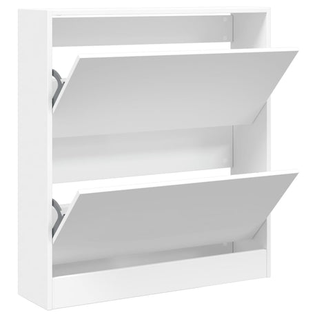 VidaXL Armoire à chaussures 80x21x87,5 cm bois d'ingénierie blanc