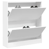 Gabinete de zapatos Vidaxl 80x21x87.5 cm de madera procesada blanca