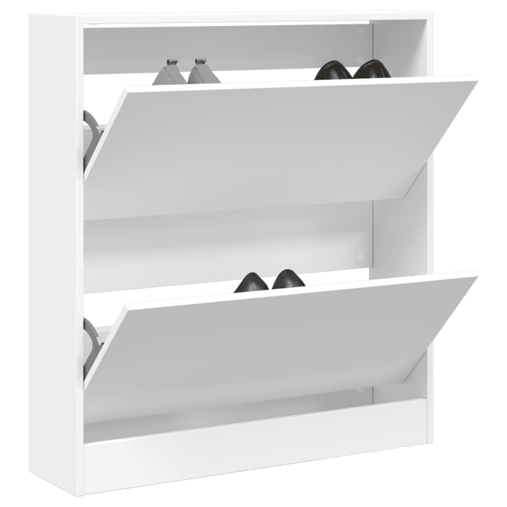 VidaXL Armoire à chaussures 80x21x87,5 cm bois d'ingénierie blanc