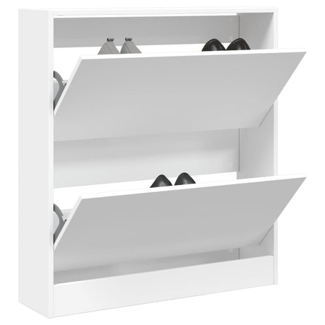 VidaXL Armoire à chaussures 80x21x87,5 cm bois d'ingénierie blanc