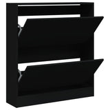 VidaXL Shoe cabinet 80x21x87.5 cm Properted Wood Black