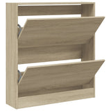 VidaXL Armoire à chaussures 80x21x87,5 cm bois d'ingénierie chêne sonoma