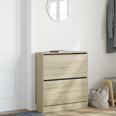 VidaXL Armoire à chaussures 80x21x87,5 cm bois d'ingénierie chêne sonoma