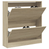 VidaXL Armoire à chaussures 80x21x87,5 cm bois d'ingénierie chêne sonoma