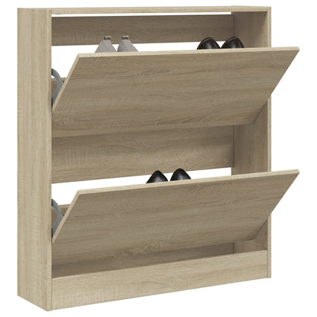 VidaXL Armoire à chaussures 80x21x87,5 cm bois d'ingénierie chêne sonoma