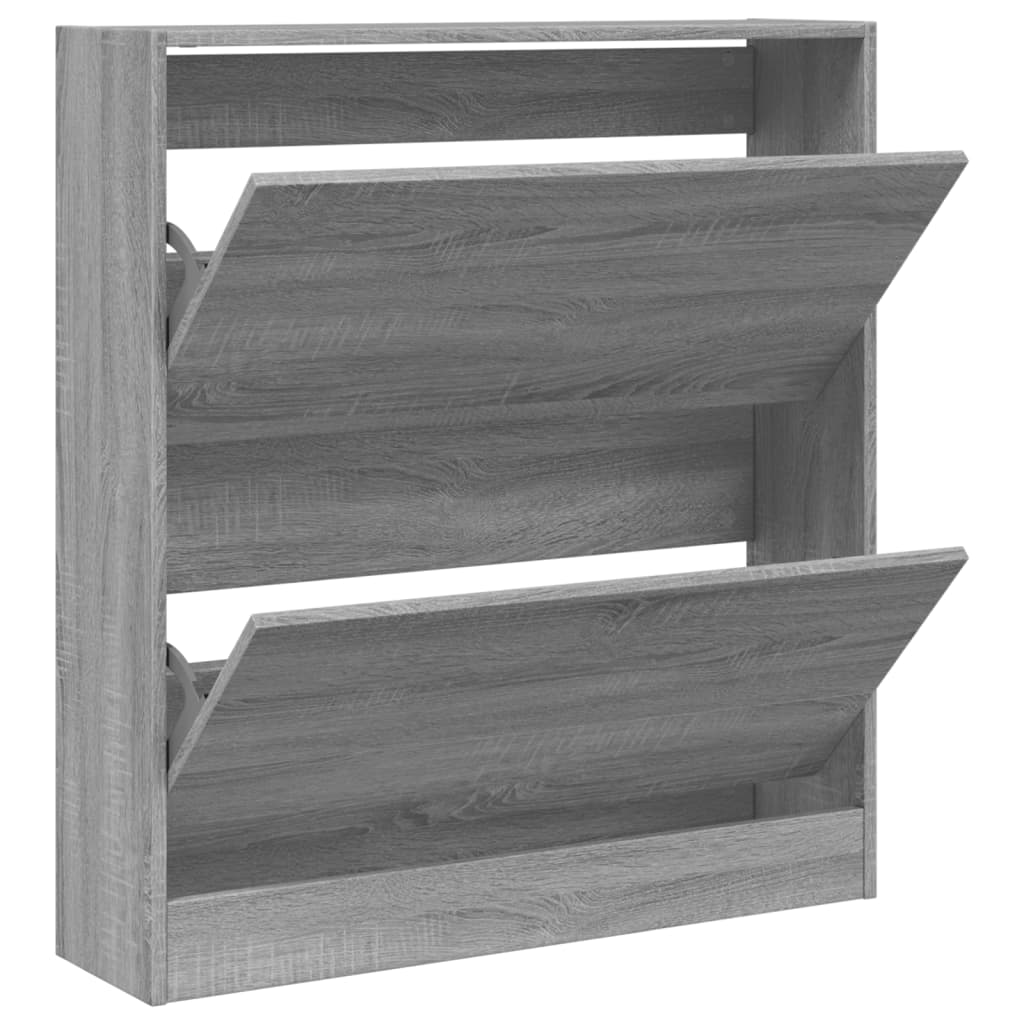 VidaXL Armoire à chaussures 80x21x87,5 cm bois d'ingénierie gris couleur chêne sonoma
