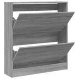 VidaXL Armoire à chaussures 80x21x87,5 cm bois d'ingénierie gris couleur chêne sonoma