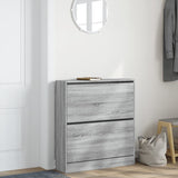 VidaXL Armoire à chaussures 80x21x87,5 cm bois d'ingénierie gris couleur chêne sonoma