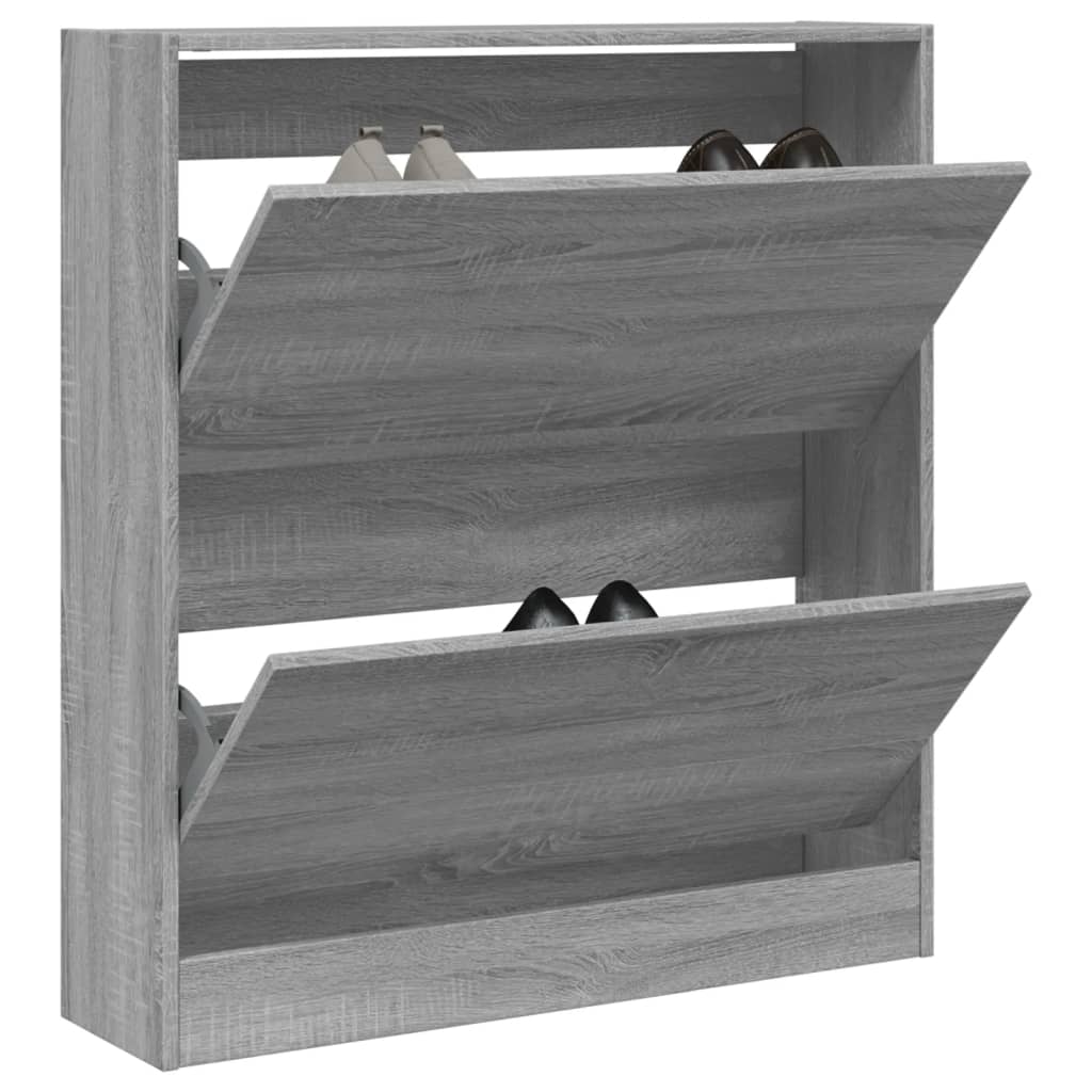 VidaXL Armoire à chaussures 80x21x87,5 cm bois d'ingénierie gris couleur chêne sonoma