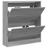 VidaXL Armoire à chaussures 80x21x87,5 cm bois d'ingénierie gris couleur chêne sonoma