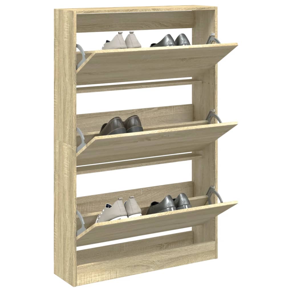 Vidaxl Schong Cabinet 80x21x125,5 cm Propertéiert Holz Sonoma Oako -kolored