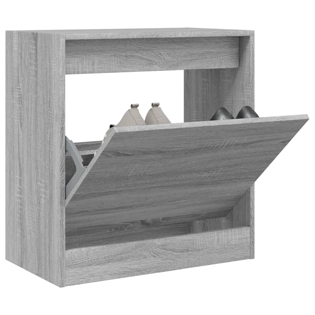 Vidaxx meuble à chaussures 60x34x63,5 cm bois d'ingénierie couleur chêne sonoma gris