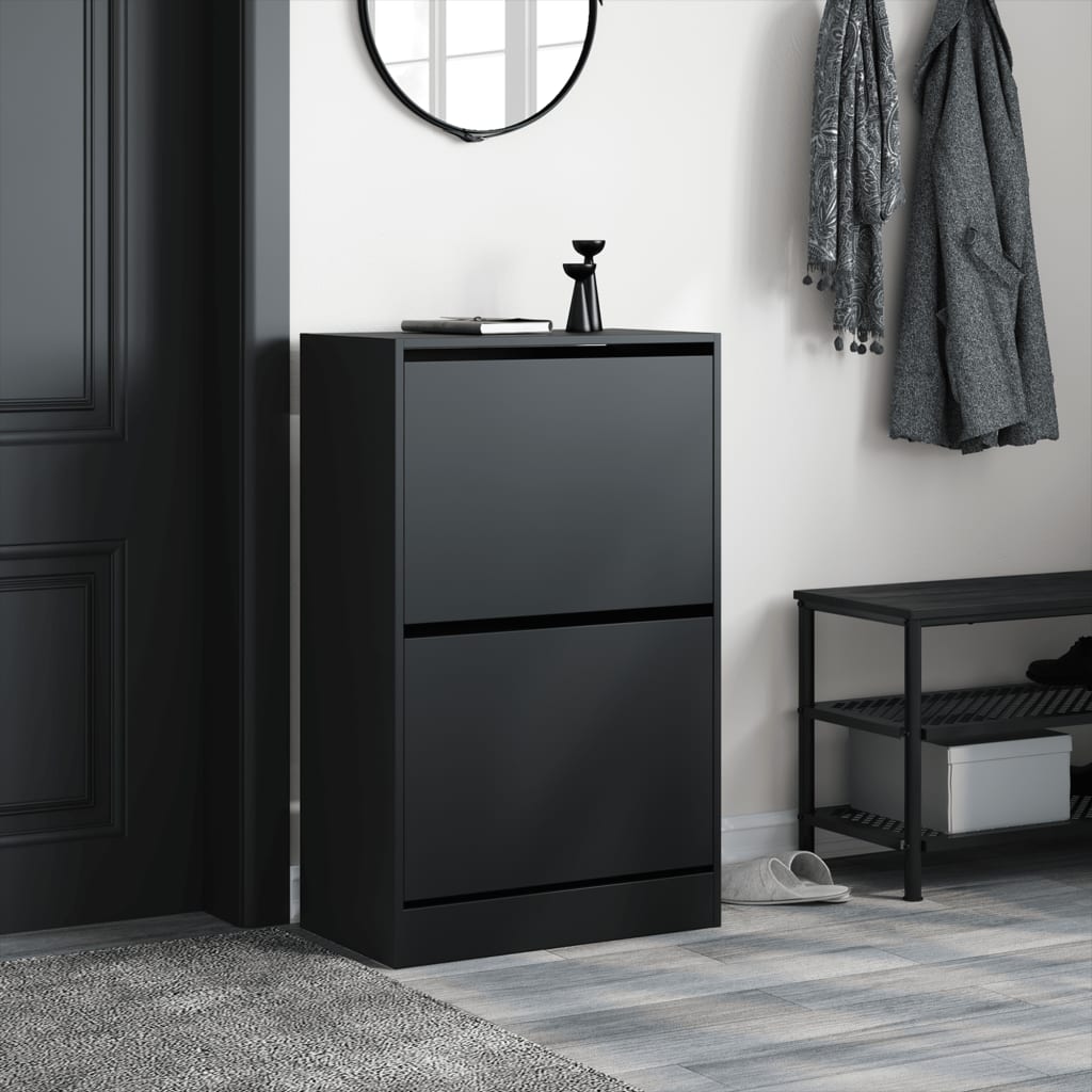 Vidaxx armoire à chaussures 60x34x96,5 cm bois fini noir