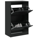 VidaXL Shoe cabinet 60x34x96.5 cm Properted Wood Black