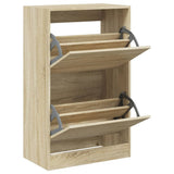 Gabinete de zapatos Vidaxl 60x34x96.5 cm de madera propiedad de Oak de Oak