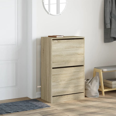 VidaXL armoire à chaussures 60x34x96,5 cm bois d'ingénierie couleur chêne sonoma