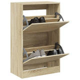 Vidaxl Shoe Cabinet 60x34x96,5 cm Property Wood Sonoma Oak Farvet