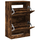 Armoire à chaussures Vidaxl 60x34x96,5 cm en bois de chêne fumé en bois coloré