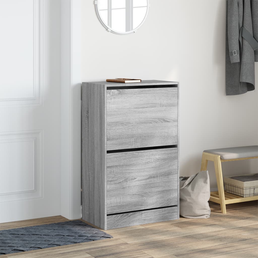 Vidaxx meuble à chaussures 60x34x96,5 cm bois d'ingénierie couleur chêne sonoma gris