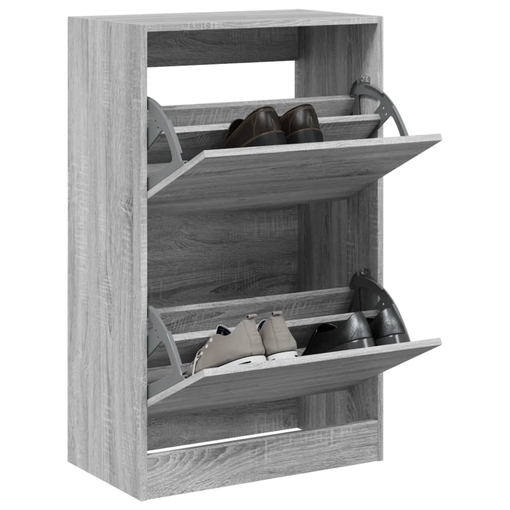 Vidaxx meuble à chaussures 60x34x96,5 cm bois d'ingénierie couleur chêne sonoma gris