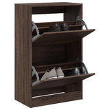 VidaXL armoire à chaussures 60x34x96,5 cm bois fini couleur chêne marron