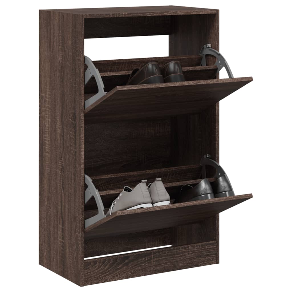 Vidaxl Shoe Cabinet 60x34x96,5 cm Property Wood Brown Oak Color