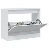 Vidaxl Cabinet da scarpe 80x34x63 cm Bianco in legno