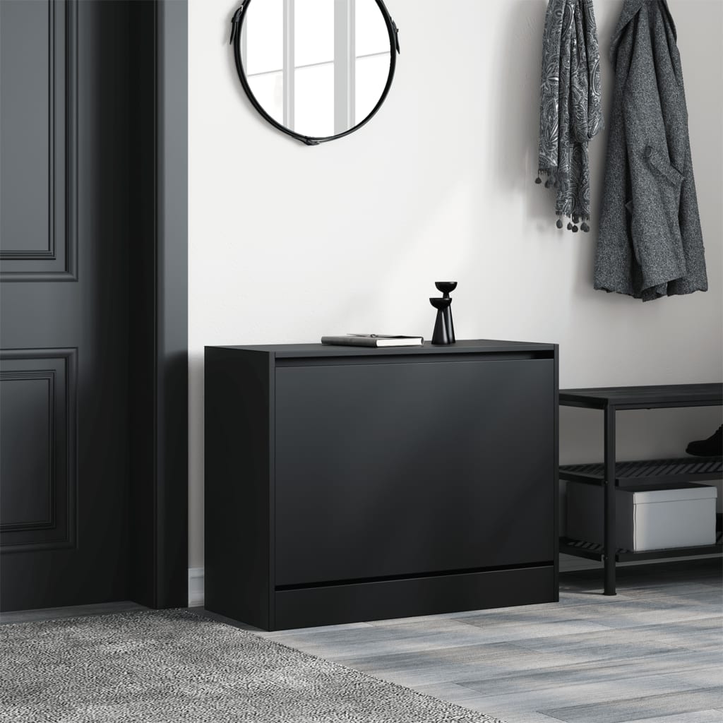 Vidaxx armoire à chaussures 80x34x63 cm bois fini noir