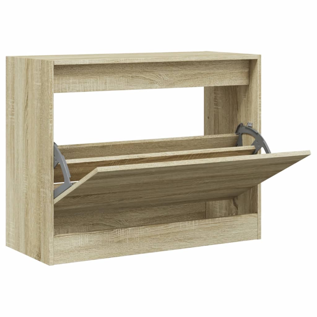 Vidaxl Cabinet da scarpe 80x34x63 cm Properpata in legno Oak colorato