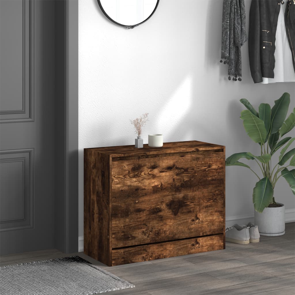 Vidaxx armoire à chaussures 80x34x63 cm bois traité, chêne fumé