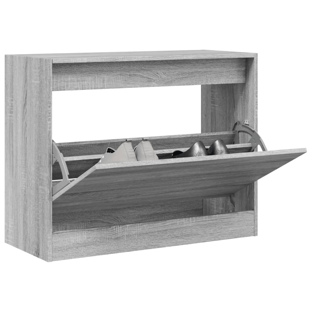 Vidaxl Cabinet da scarpe 80x34x63 cm Colore di quercia Sonoma in legno Grey