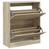VidaXL armoire à chaussures 80x34x96,5 cm bois d'ingénierie couleur chêne sonoma