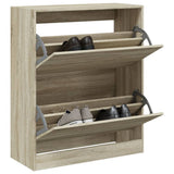 Vidaxl Schong Cabinet 80x34x96.5 cm veraarbechte Holz Sonoma faarweg