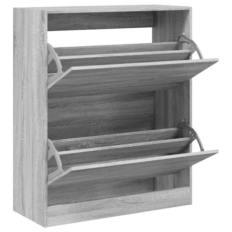 Vidaxx meuble à chaussures 80x34x96,5 cm bois d'ingénierie couleur chêne sonoma gris